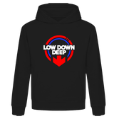 Deep Black Printed Hoody Front